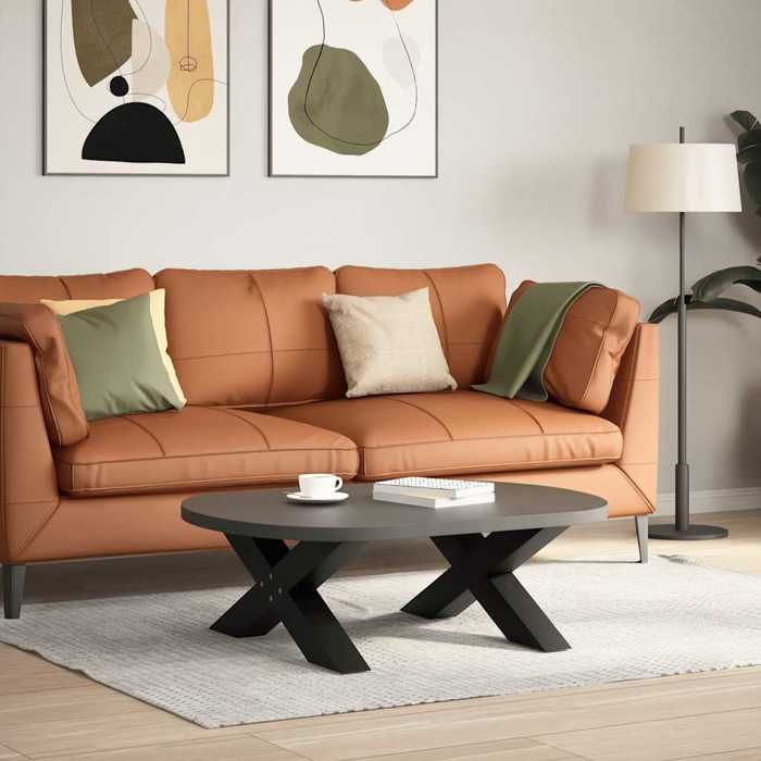 VidaXL Pieds de table basse en forme de X, 2 pièces, noir, 70 x (30-31) cm, acier 4012944