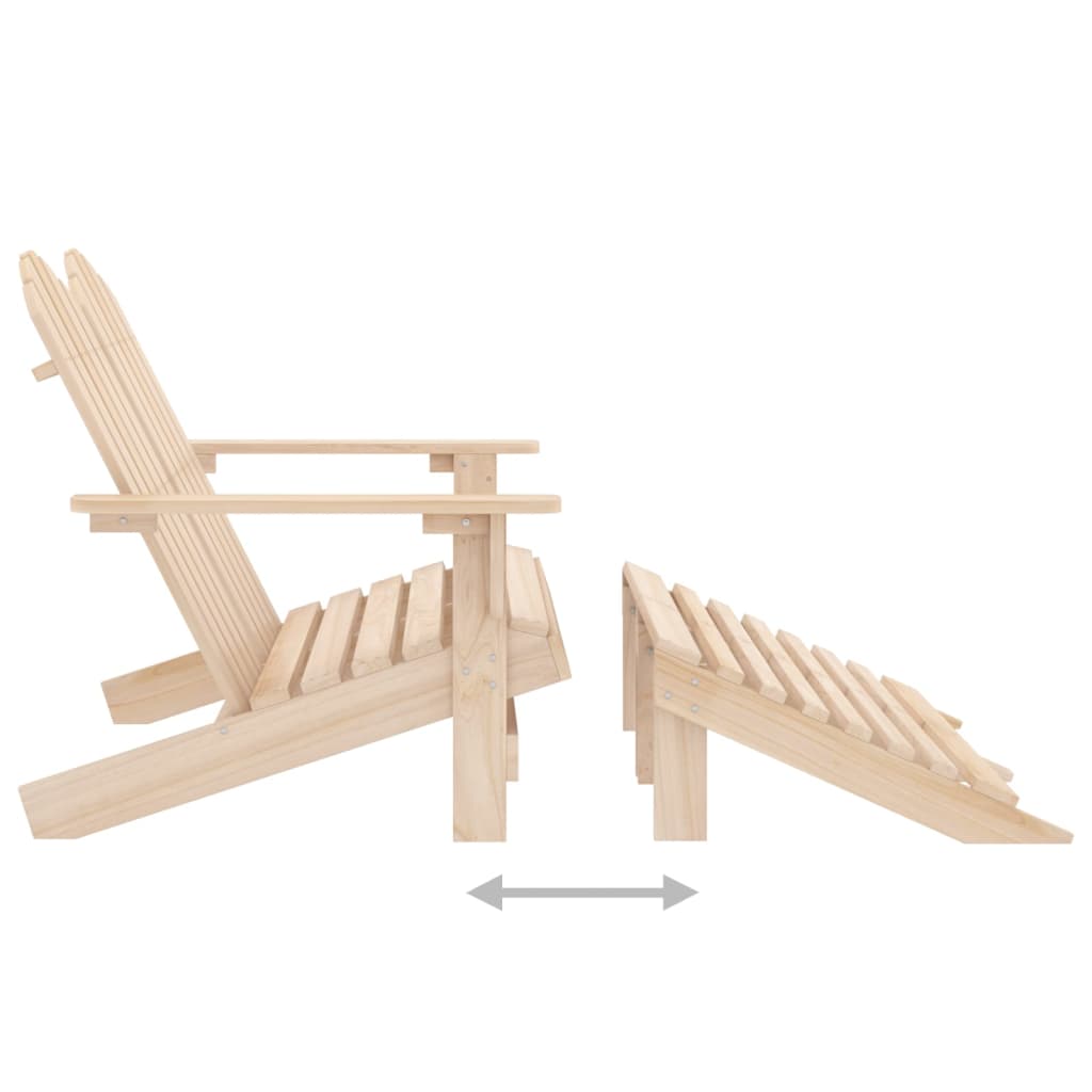 Vidaxl 2-Seater Adirondack Garden Chair with Footrest, Fir