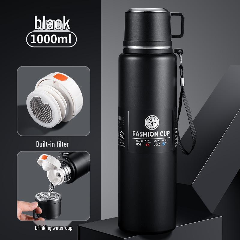 Large Capacity 304 Stainless Steel Insulated Portable Thermos Cup with Tea Separation