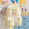 Schoolbag Japanese ins new high-value schoolbag sweet contrasting color splicing bar pain bag junior high school students lightweight backpack