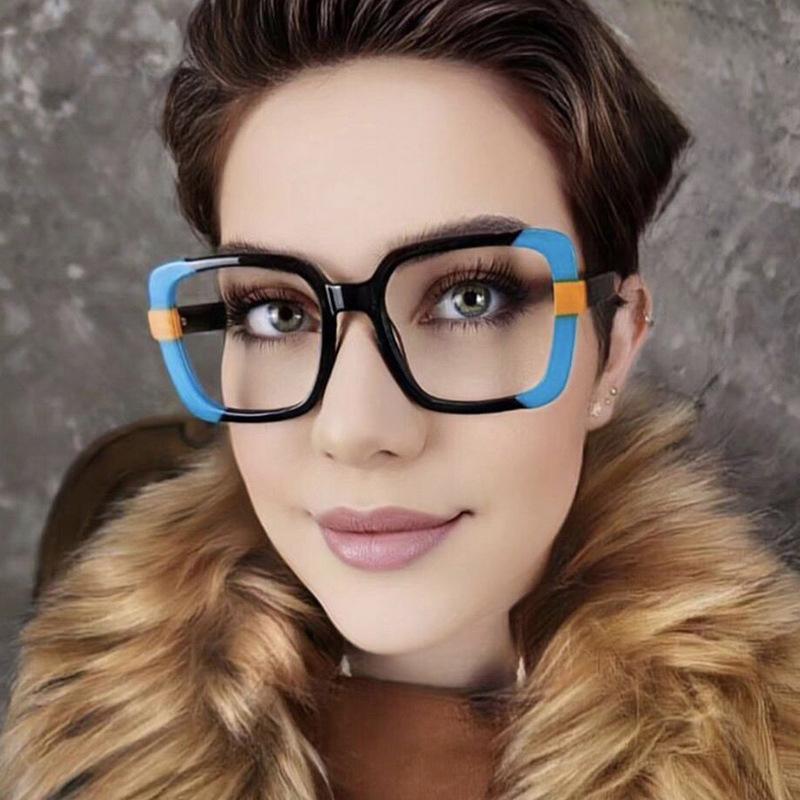 New Anti Blue Light Glasses Fashionable Women Square Personalized Multi-Color Eyeglass Luxurious Decorative Eyewear Design