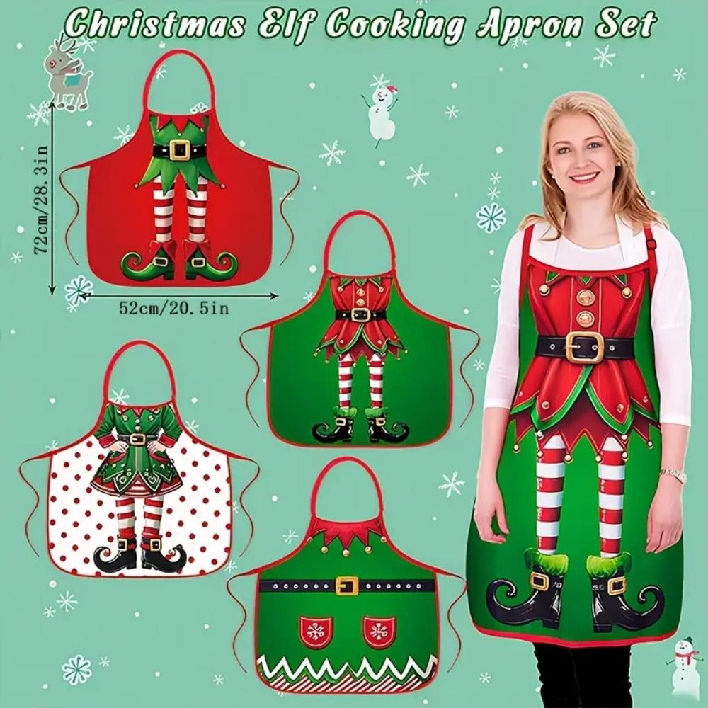 Nová netkaná látková zástěra pro vánoční festivalovou dekoraci, olejotěsná vánoční dárková dekorace pro Santa Clause v roce 2025