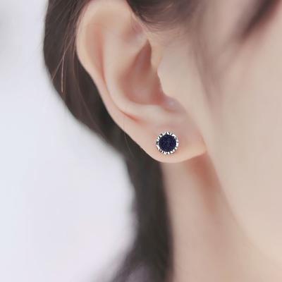Delicate Hip Hop Black Agate Stud Earring Korean Style Earrings Fashion Jewelry Earrings for Men