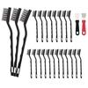 22Pcs/Set Wire Brush Ergonomic Handle Stainless Steel Bristle Brush Rust Removal Cleaning Metal Parts Cleaning Tool