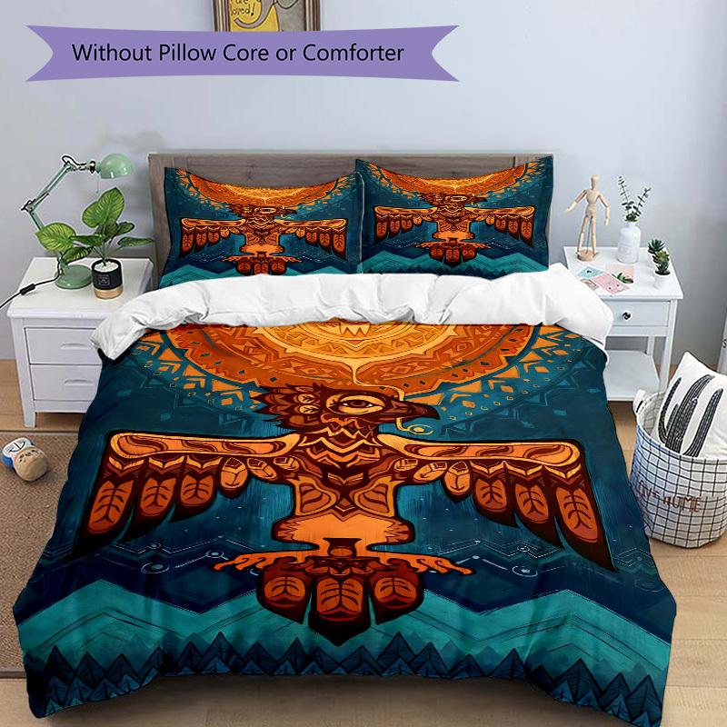3pcs Eagle Spirit Soft Comfortable Bedding set, For Bedroom, Guest Room And Dorm, All - Season Use, High-Definition Printing114