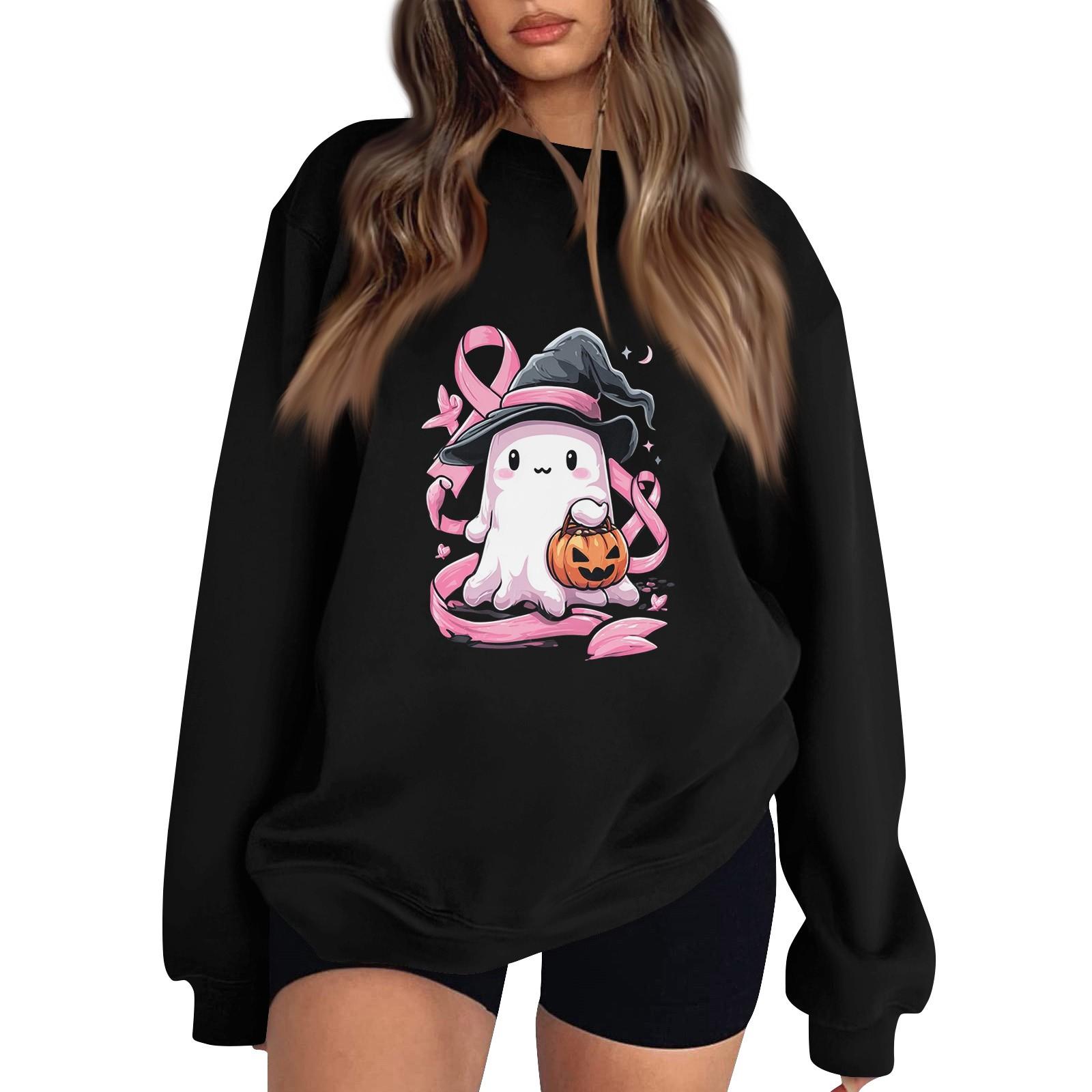 

Женский пуловер с заниженной линией плеча, спортивный свитшот с принтом на Хэллоуин XL