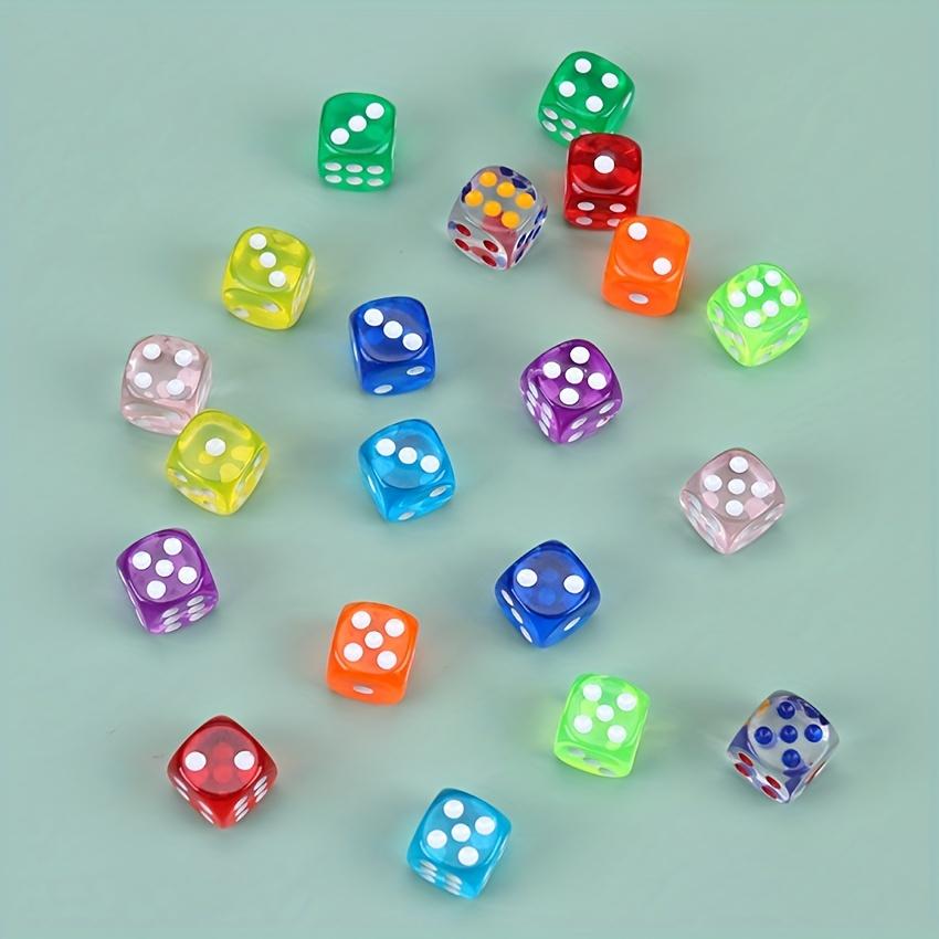 10-Color Transparent Dice Set - Perfect for Kids & Adults - 14mm Standard Game Dice - 6-Sided - Fun for Playing Games!