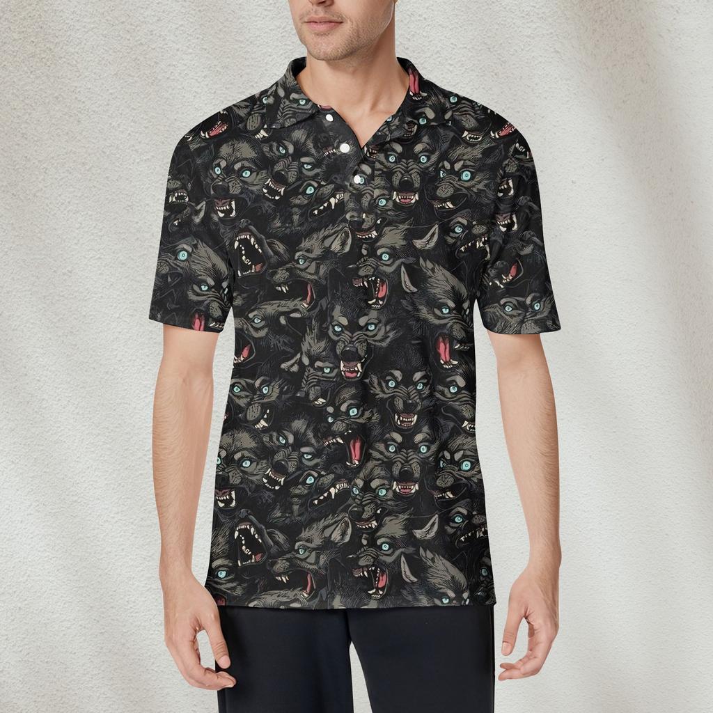 Men's Fashion Printed Short Sleeve Soft Cotton Collar Shirt