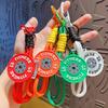 Practical PVC Metal Barbell Keychain Creative Gift for Fitness Enthusiasts Safe Bag Pendant Fashion Keyring