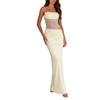Women's Sexy Lace Off Shoulder Spaghetti Strap Bodycon Maxi Dress with Slit and Patchwork Sheer Cutout
