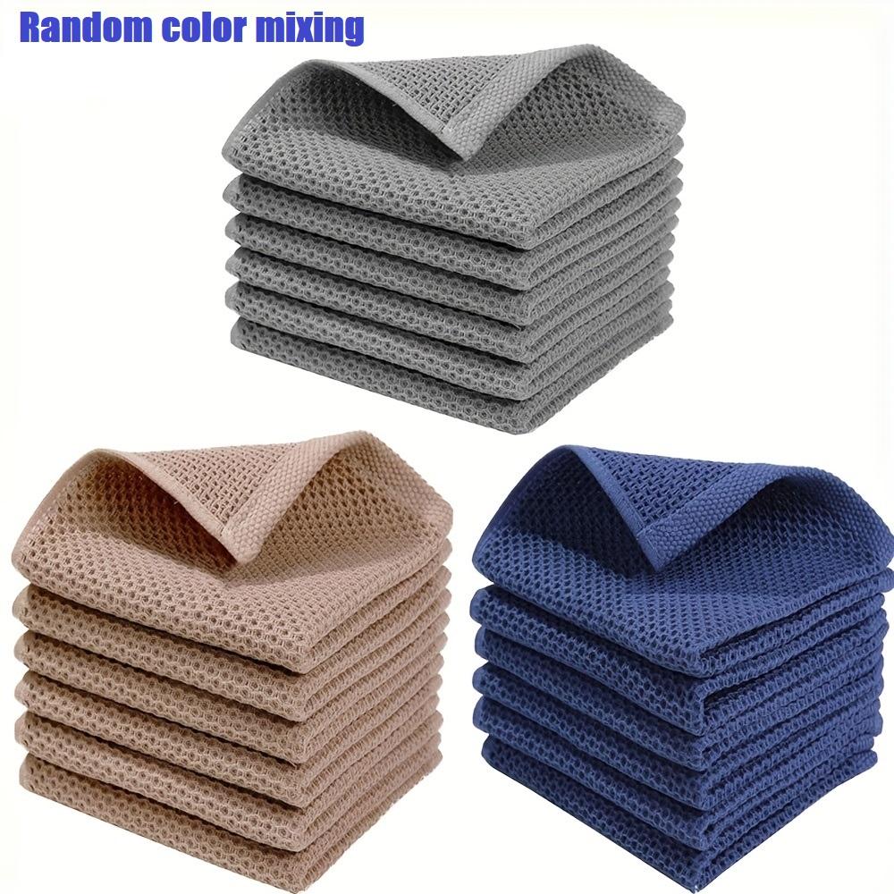 2/4/8PCS Cotton Square Towels - Handkerchiefs Tea Towels with Honeycomb Design High Absorbency Breathable Kitchen Towels