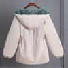 Petite Fleece-lined Thickened Women's Jacket Autumn/winter Style Korean Version Versatile Casual Cropped Loose-fit Coat