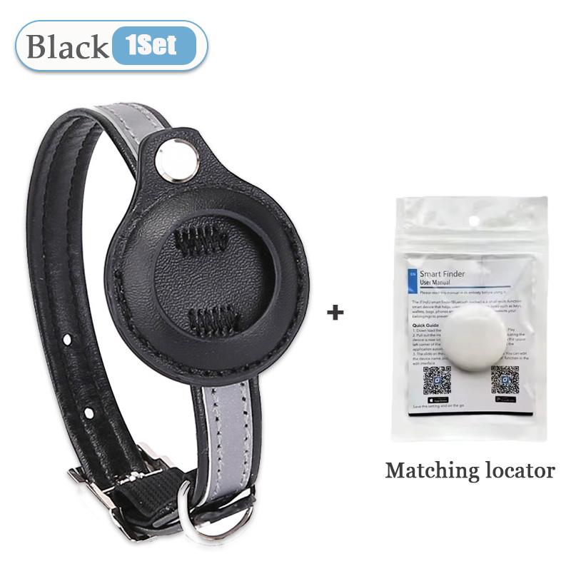 Pet GPS Tracker Leather Pet Adjustable Collars for Apple Airtag Location Tracker Dog Cat Anti-lost Reflective Protection Case