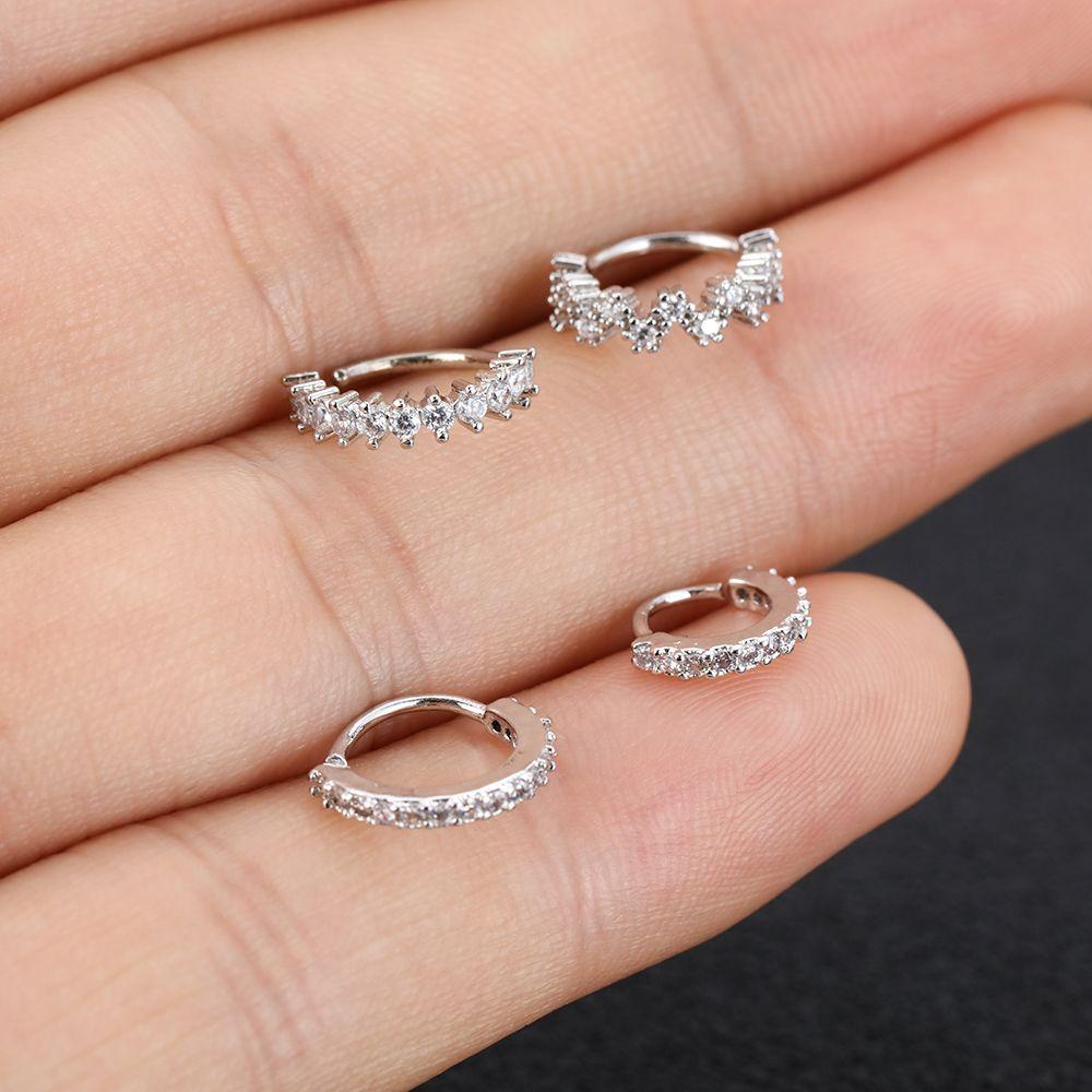 Small Labrets Lip Women Tragus Earrings Rhinestone Cartilage Helix Ear Studs