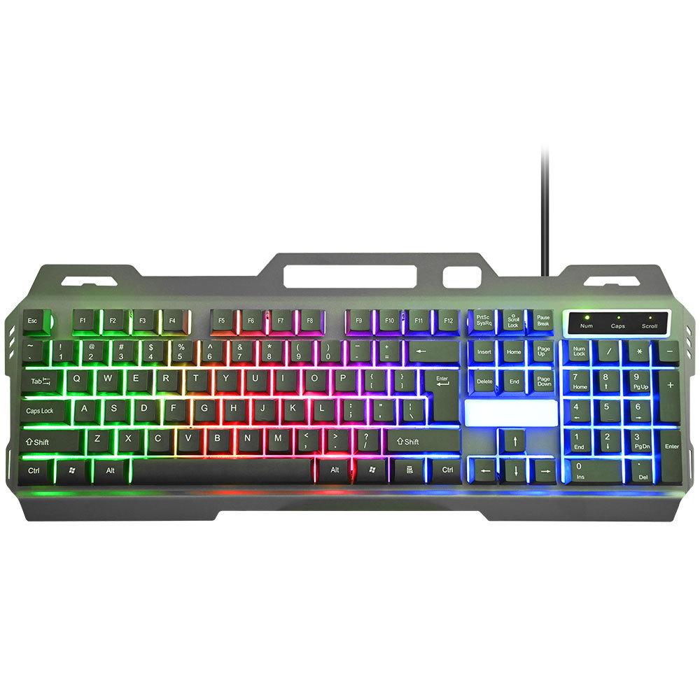 Farbbeleuchtete kabelgebundene Gaming-Tastatur mit mechanischem Gefühl für Laptop & Büro
