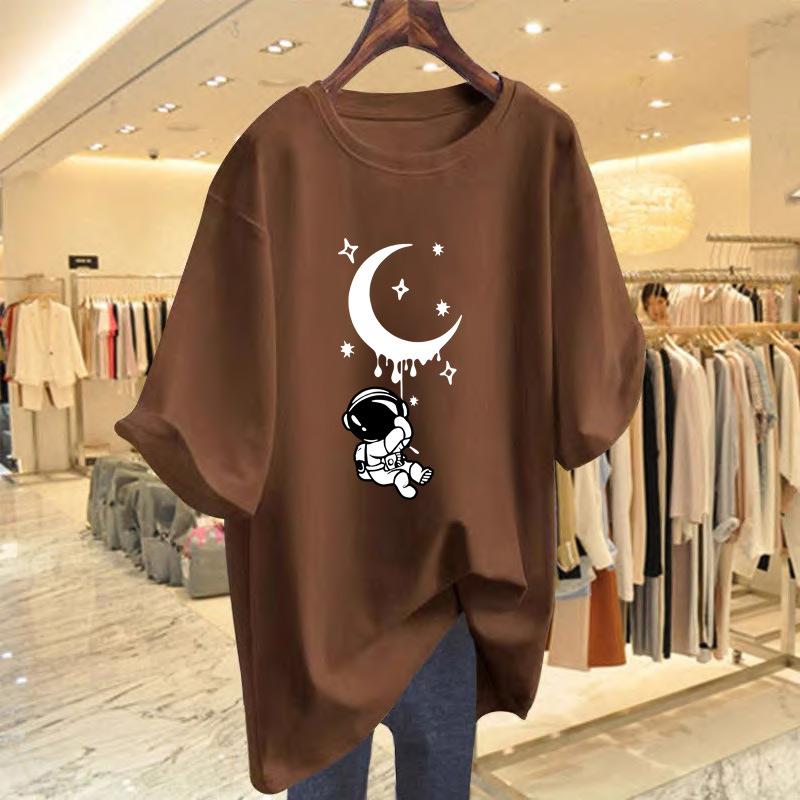

Spring and summer new Korean version cartoon T-shirt women s short-sleeved loose large-size top bottoming shirt women s XXXL