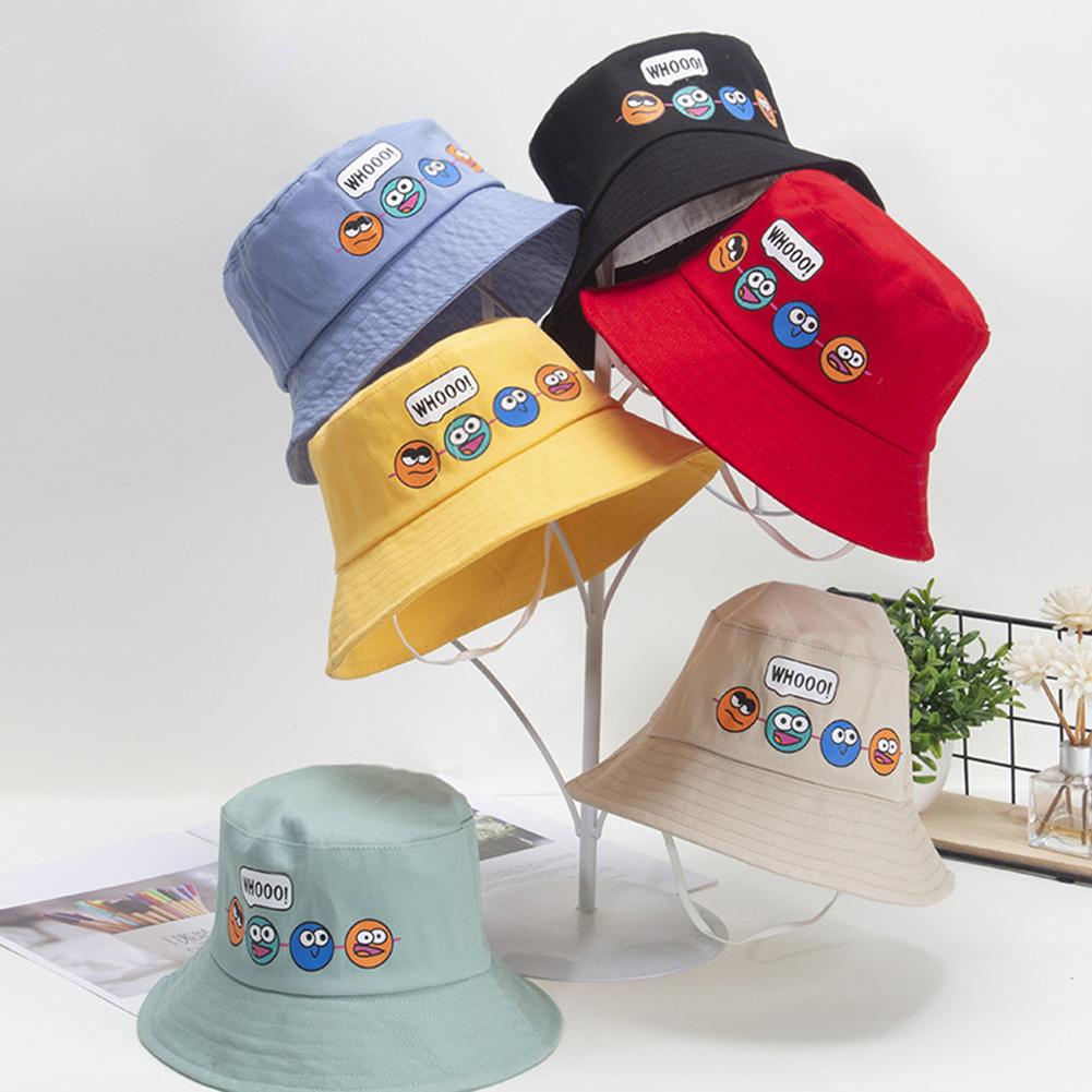 Sun Hat Cartoon Printing Sun Protection Toddler Bucket Hat Summer Fishing Cap For 2-5 Years Old Boys Girls