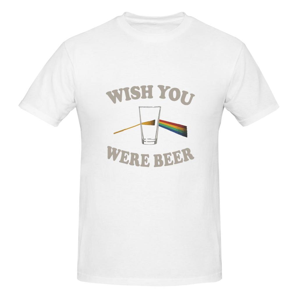 Wish You Were Beer Oversize Tshirt Solid Color Minimalism Embroidery Tee