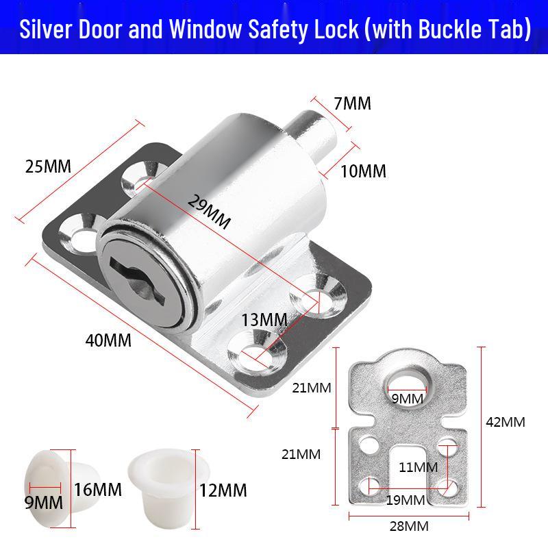 Universal Sliding Door & Window Lock, Child Safety Fastener for Plastic, Steel, & Aluminum
