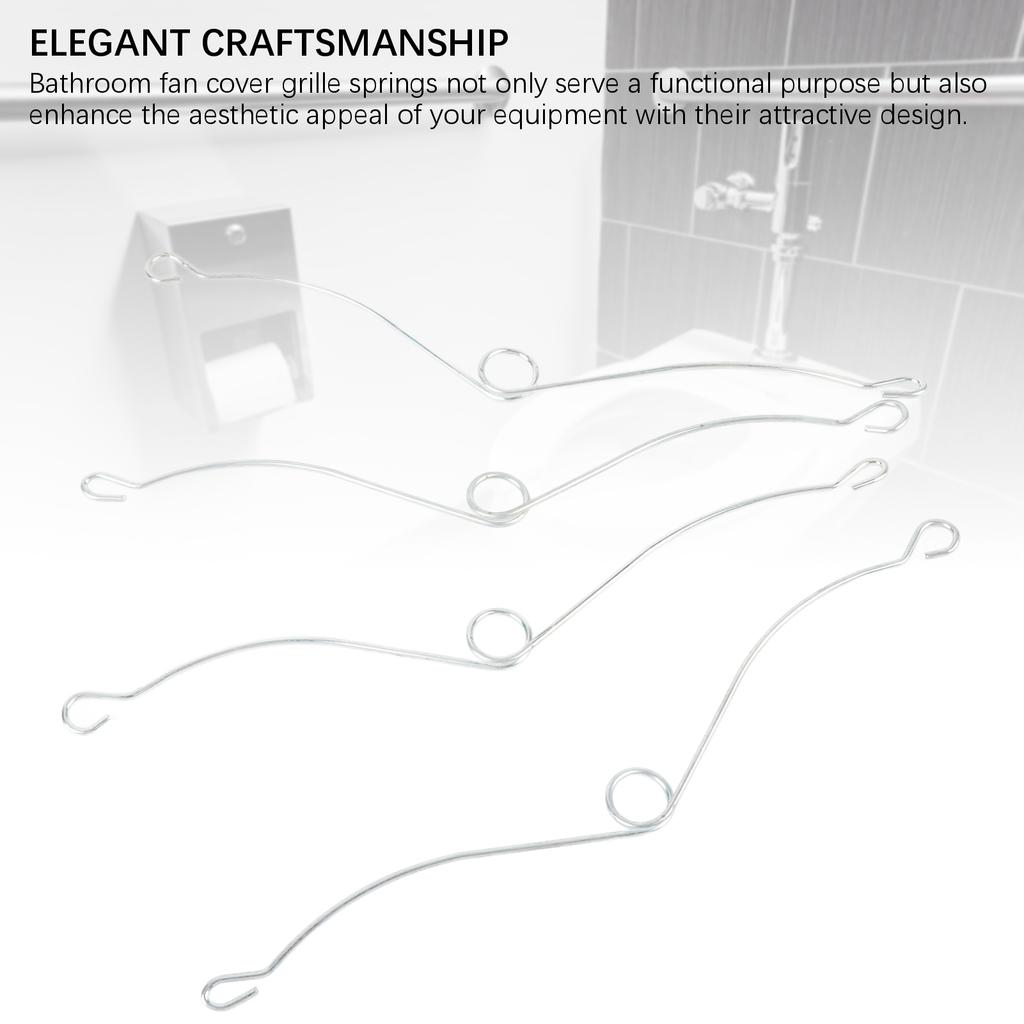 4 Pcs Grille Spring Clip Iron Long Lasting High Hardness Bathroom Fan Cover Springs Clips for Vent Fan Cover