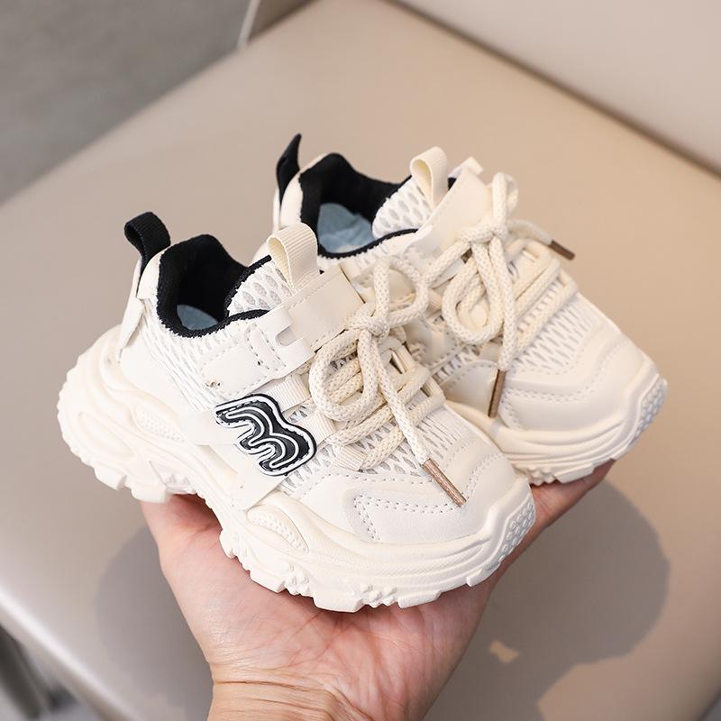 Spring Kids Breathable Mesh Sneakers Boys Girls Soft Sole Dad Shoes Fashion Casual Running Shoes For Children