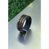Herringbone Model Adjustable Black Ring