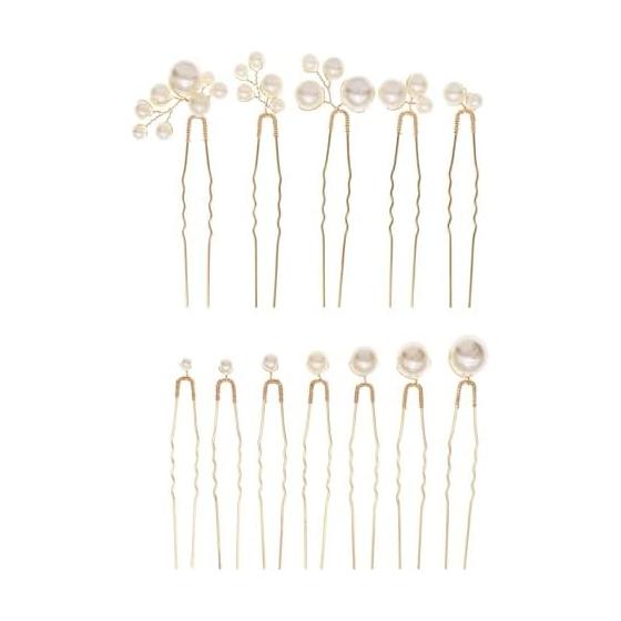 DFsucces Pearl Hair Pins, U-Shaped Hairpins, Hair Clips for Everyday Wear, Japanese Outfits, Photoshoots, Weddings, Parties, Brides - 12 Pieces,