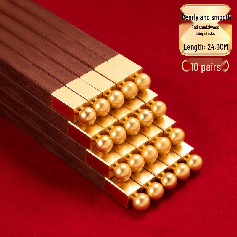 Red Sandalwood Chopstick Gift Set: Unlacquered, Unwaxed Solid Wood for One Person