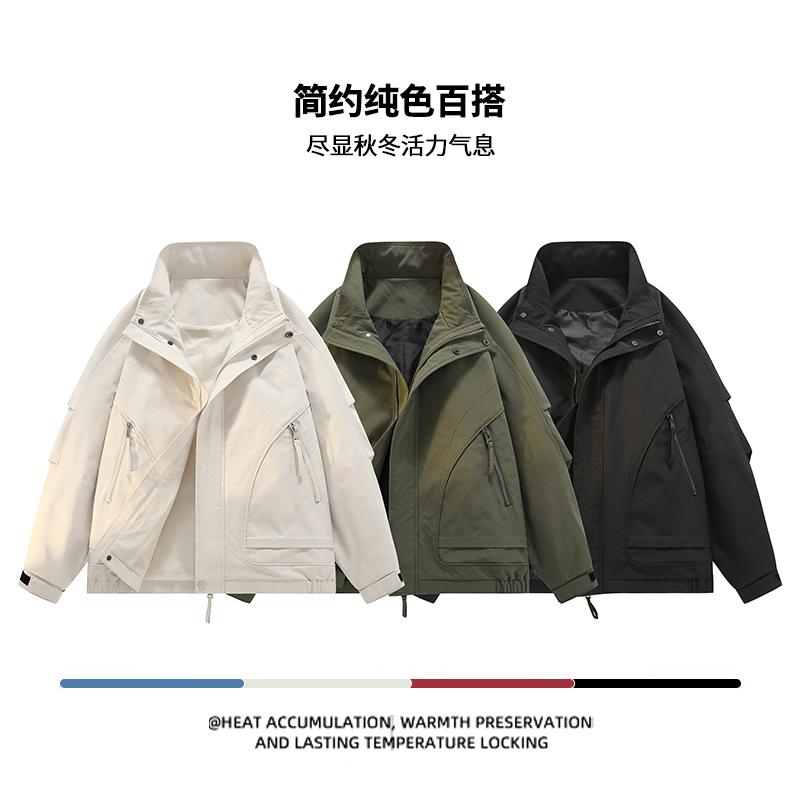 Men's Collar Jacket, Men's Loose Spring and Autumn Casual Workwear Jacket