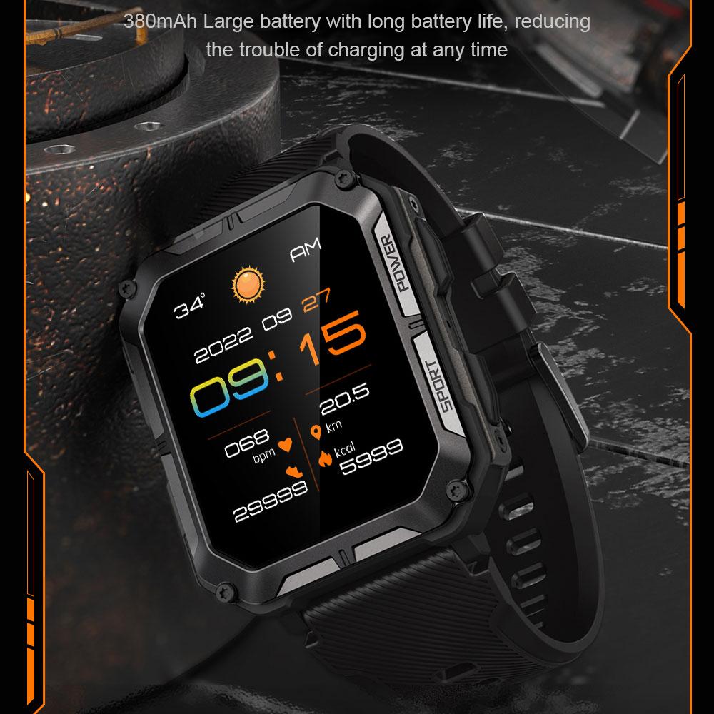 C20 PRO Smartwatch Mannen Bluetooth Bellen Buitensporten 1,83 inch Groot Scherm Spraakassistent Fitness C20Pro Smartwatch