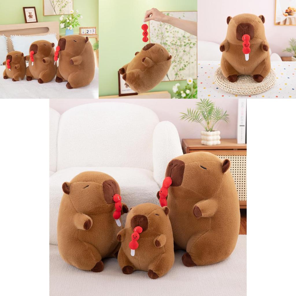 Adorable Capybara Plush Toy With Sweet Candy Style For New Year Good Luck Charm