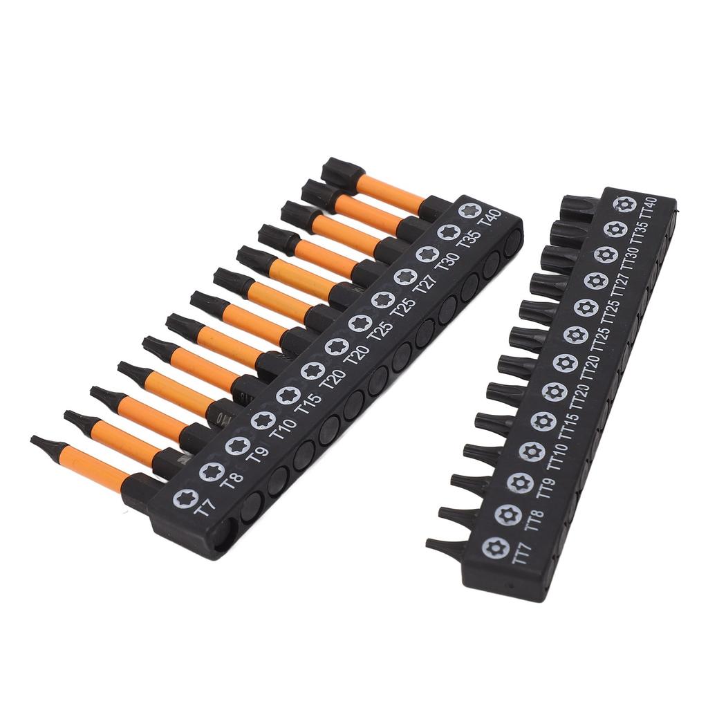 26Pcs Screwdriver Bit Star S2 Alloy Steel 14in Hex Shank Screwdriver Bit for Maintenance