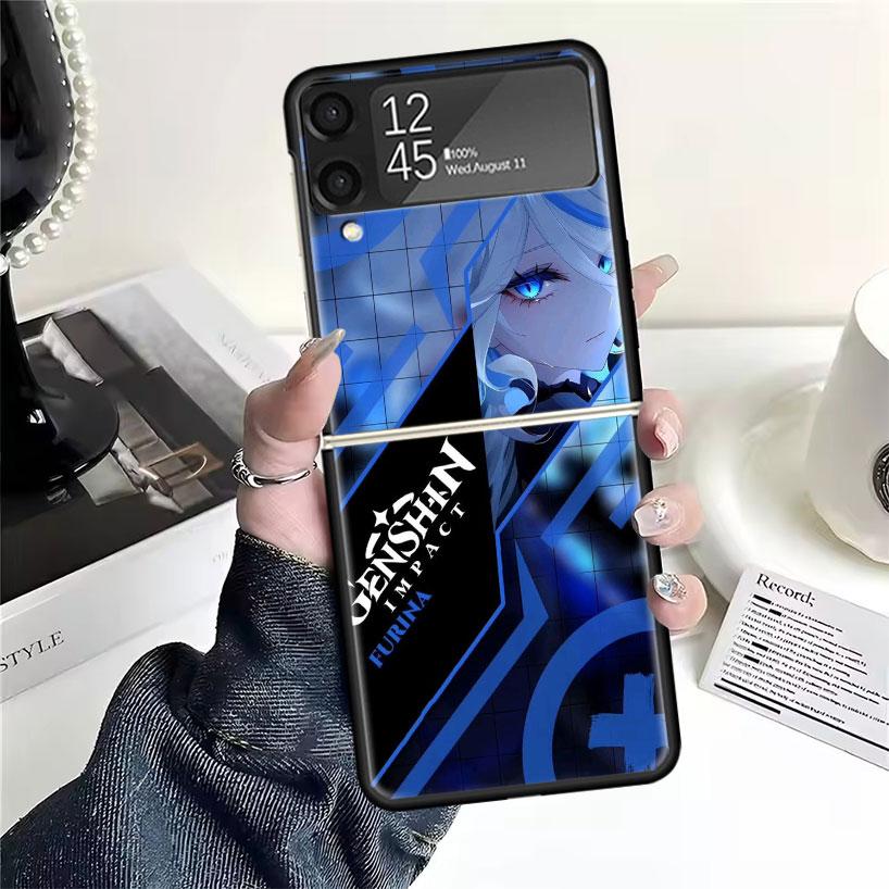 Cute Anime Waifu Art Design Phone Case For Samsung Galaxy Z FLip7 Flip6 Flip3 Flip4 Flip5 ZFlip 7 Flip 6 5 4 3 5G Fundas Cover C
