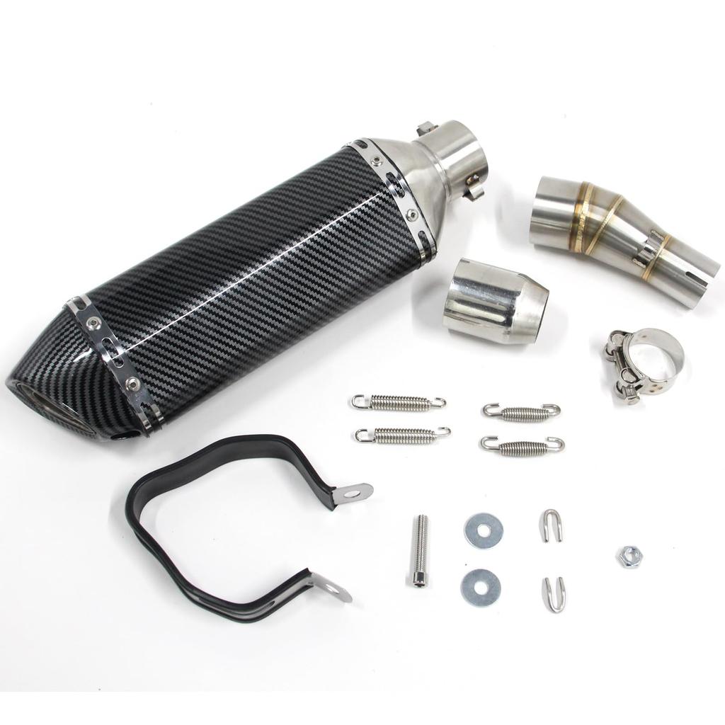 Motorcycle Exhaust Muffler Compatible with Kawasaki Ninja and Z300 Mid-Pipe Exhaust, Slip-On 250R, 250, 300, Z250, (2008-2017)
