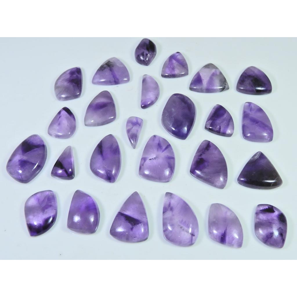 300Cts. Natural Amethyst Lace Agate Fancy Cabochon Loose Gemstone 25Pcs Lot C-814