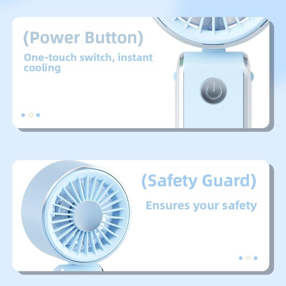 Quiet Operation Handheld Mini Fan Foldable Neck Hanging Small Fan Personal Cooling Fan  Office
