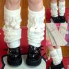 1-2pairs New Japanese Sweet Girl Lolita Knitted Warm Yarn JK Pile Socks Gloves Versatile Cute Sleeves Student Trend