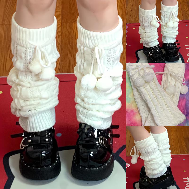 1-2pairs New Japanese Sweet Girl Lolita Knitted Warm Yarn JK Pile Socks Gloves Versatile Cute Sleeves Student Trend