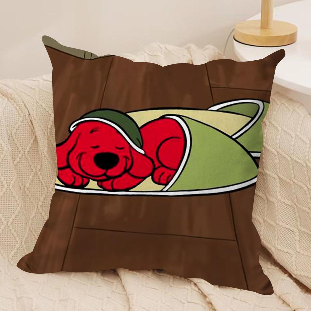 

Clifford the Big Red Dog Cushion Cover Silky Short Plush DoubleSided Printed Pillow Case for Sofa All Seasons Home Decor Gift 40x40cm16x16in