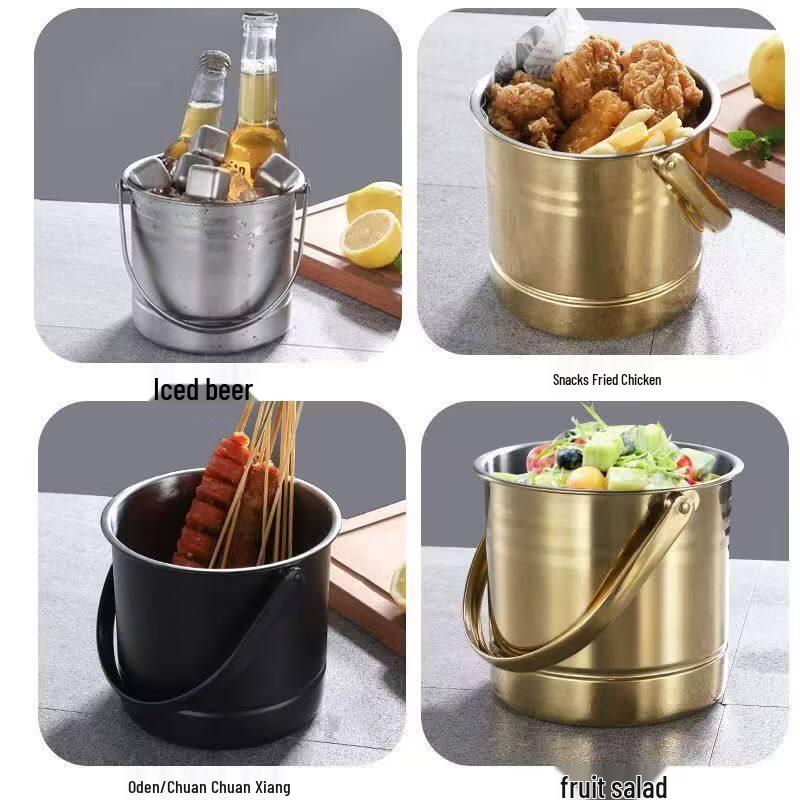 ZISIZ Thickened Stainless Steel Ice Bucket