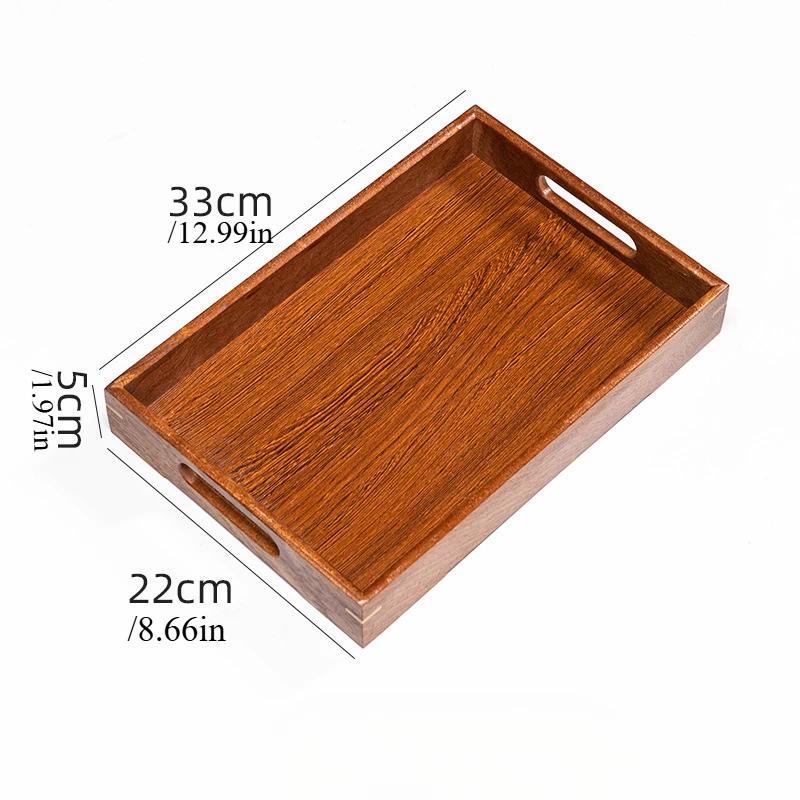 Rectangular Wooden Trays Bamboo Tea Tray Fruit Snack Coffee Breakfast Serving Trays Food Plate Platter Kitchen