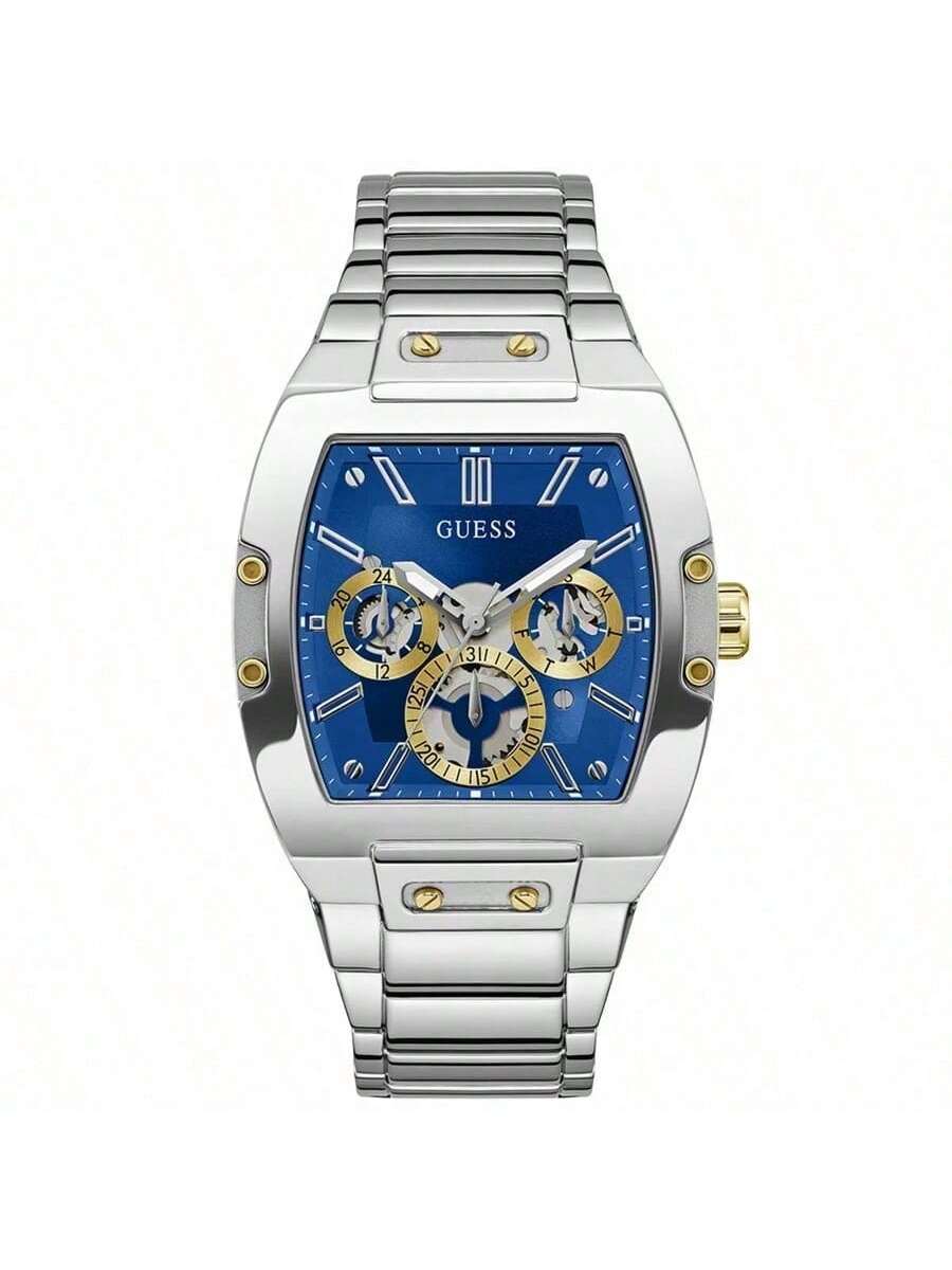 

Мужские кварцевые часы Guess Silver, Циферблат Мужские Часы Повседневные и Модные Подходят для Ежедневного Ношения Отличный Подарок для Мужчин GW0456G5 синий