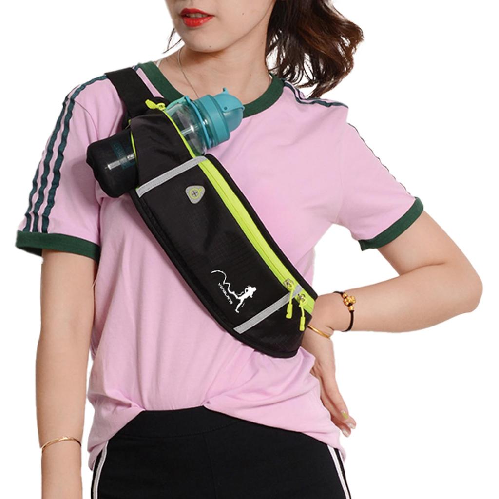Lightweight and Slim Running Pouch with Storage for Water and Earphone Features a Contoured Elastic Waist Belt for a Snug Purple Built-in Smartphones,