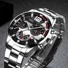 Men's Stainless Steel Business Wristwatch with Calendar and Quartz Movement
