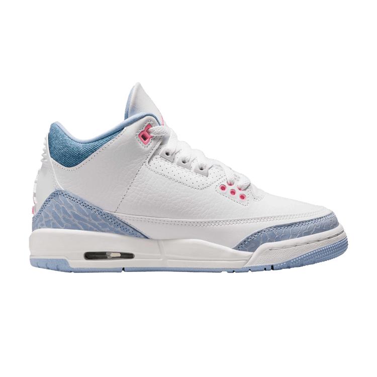 

Кроссовки Air Jordan 3 Retro GS Белые Cobalt Bliss Детские Розовое сияние Футбольно-серый HQ0784-101 36.5