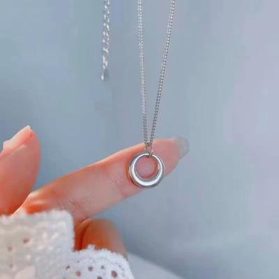 Geometric Circle Ring Necklace for Women Ins Style Fashionable Simple Niche Design Light Luxury Fresh Collarbone Chain