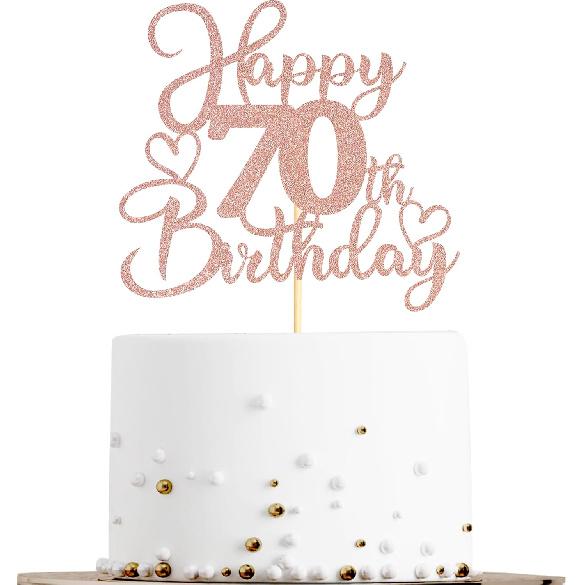 Sotpot 1 Pack 18th Birthday Cake Topper Double-sided Rose Gold Glitter Cake Pick Cake Decoration for Happy 18th Birthday Anniversary Party