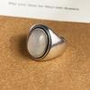 Xiaomi 925 Sterling Silver Rings for Women Couple Minimalist Big Oval Stone Ring Fine CZ Jewelry Birthday Gift Prevent Allergy