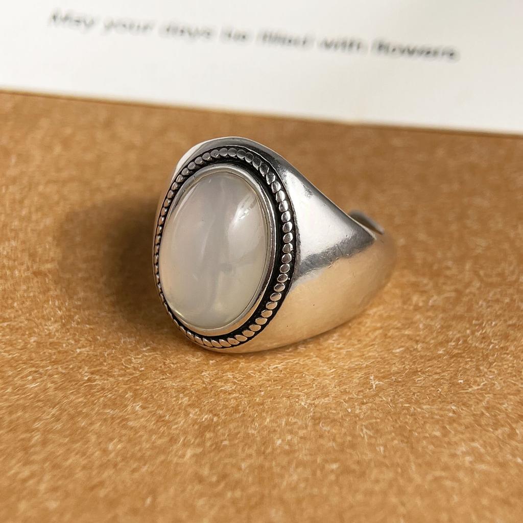 Xiaomi 925 Sterling Silver Rings for Women Couple Minimalist Big Oval Stone Ring Fine CZ Jewelry Birthday Gift Prevent Allergy
