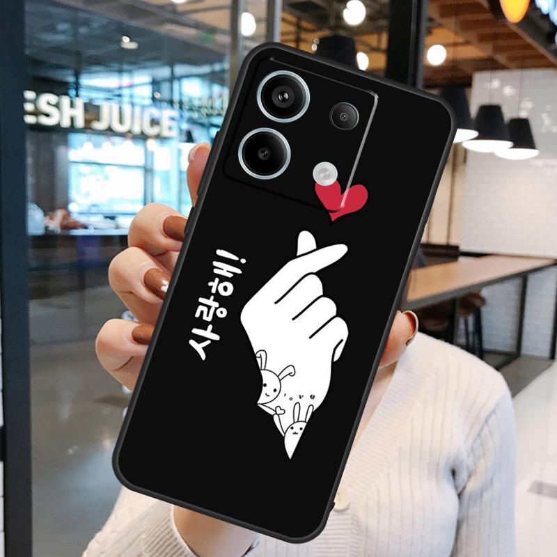 Kpop Finger Heart Case For Xiaomi Redmi Note 11 9 10 12 13 14 15 Pro Plus Redmi 15 15C 10C 12C 13C 14C Cover